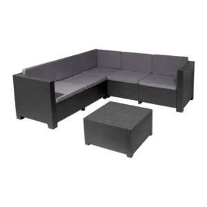 Conjunto Riconero OASIS Grafito 190X66X72 Cm 124X66X72 Cm mueble fibra