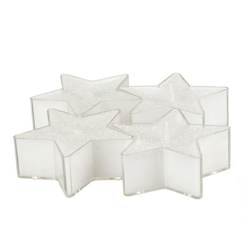 VELA Decorativa Estrella 4 Unid Blanca navideña