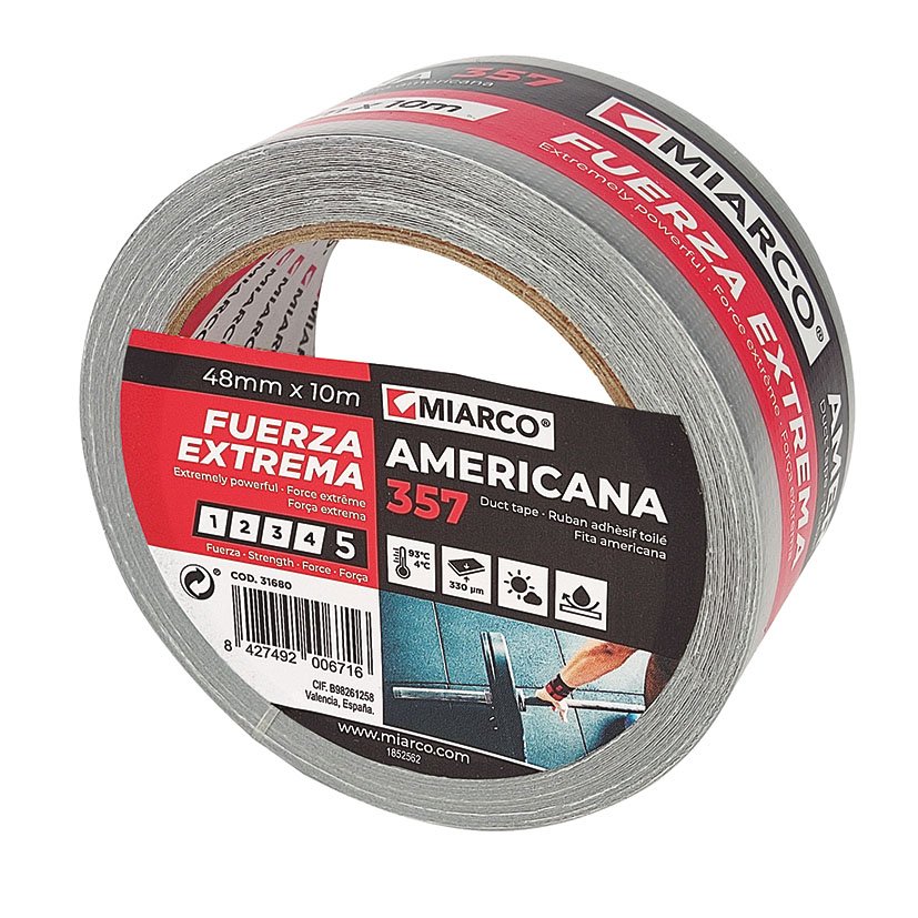 CINTA ADHE Americana GRIS 30MX50 MM Miarco 30 M adhesiva