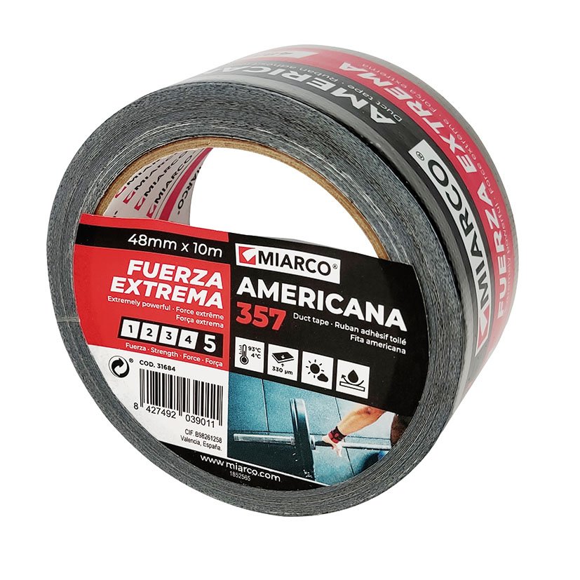 CINTA Americana 30MX50 MM NEGRA Miarco 30 M adhesiva