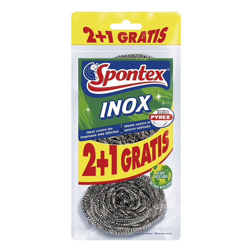 Estropajo Metálico 3 Unid Spontex Inox limpieza
