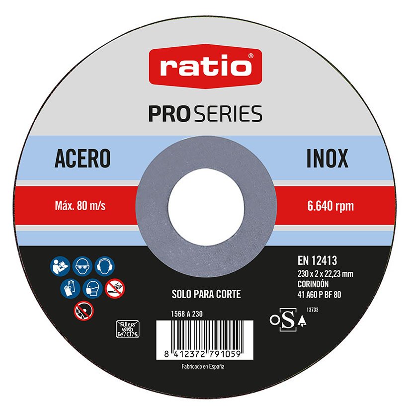 DISCO CORTE ABRAS Inox/metal 230X2 RATIO Proseries 0 Mm