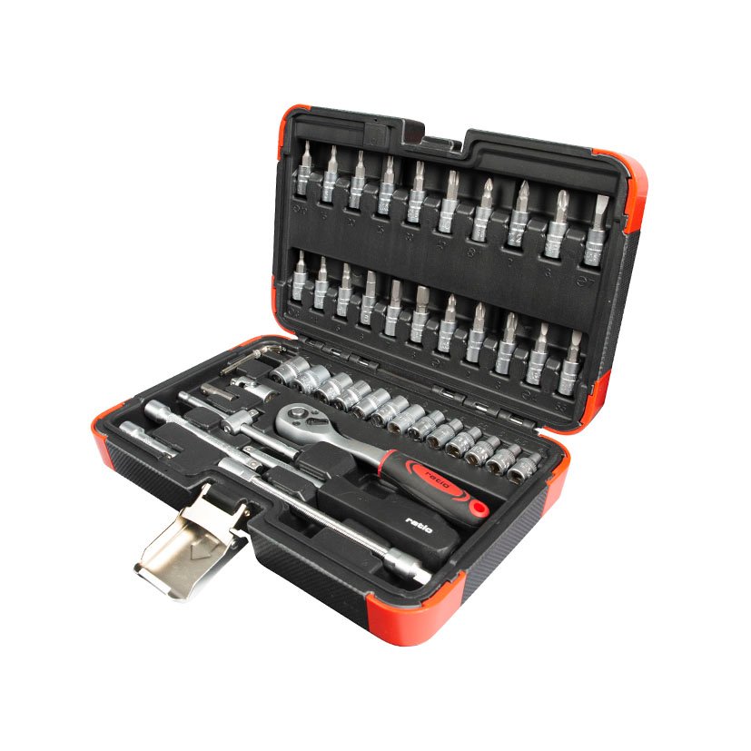 Estuche VASOS Y Puntas 46 Piezas CR-V RATIO 14 Mm 100 Mm llav