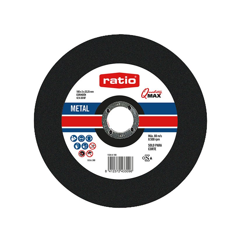 DISCO CORTE METAL 180X3X22   RATIO