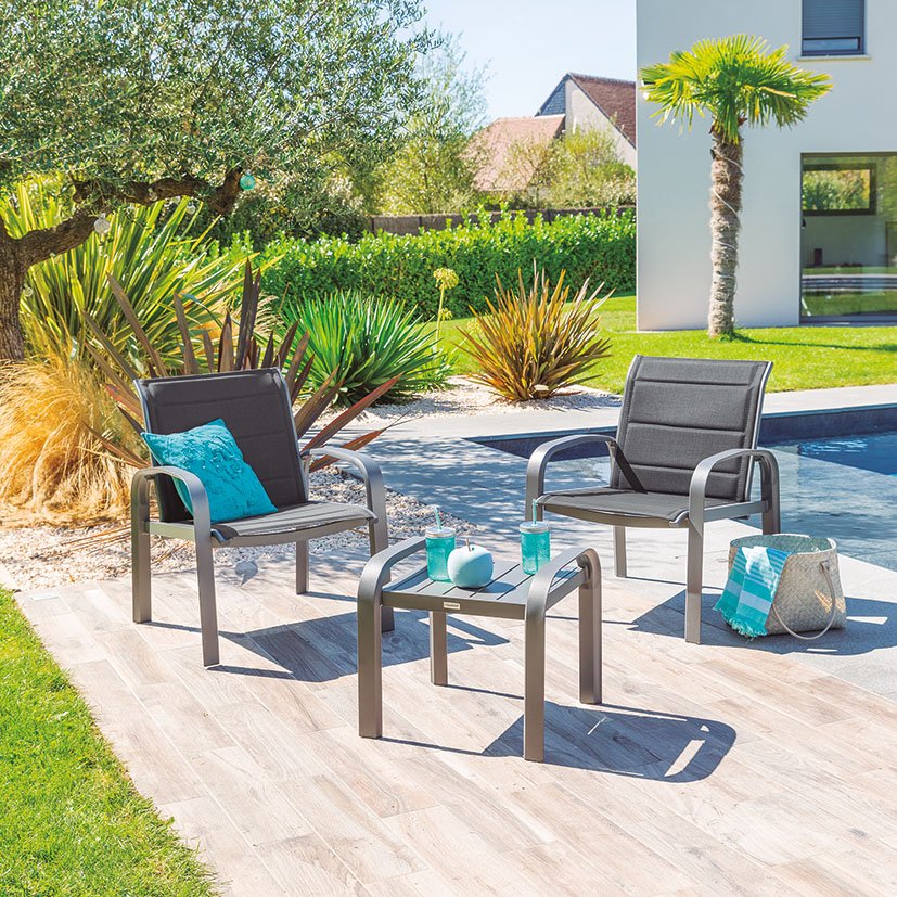 Conjunto Metálico 2 Sillones+mesa ANT 66X70X84 Cm 52X49X46 mueble metal