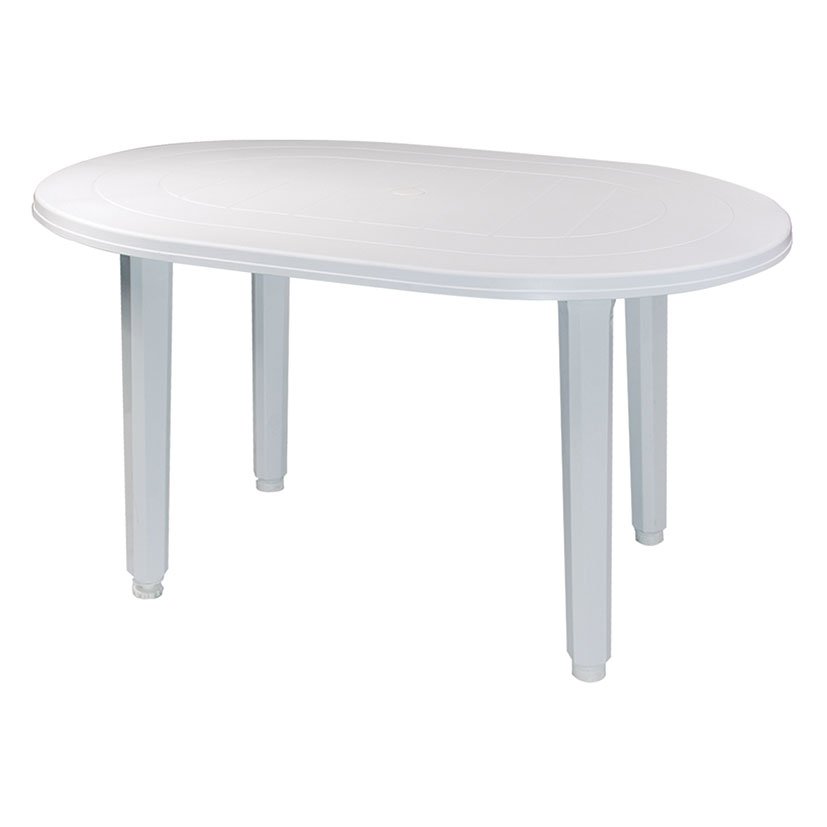 MESA OVAL 130 X 90 CM Blanco 130X90X72 Cm mueble resina