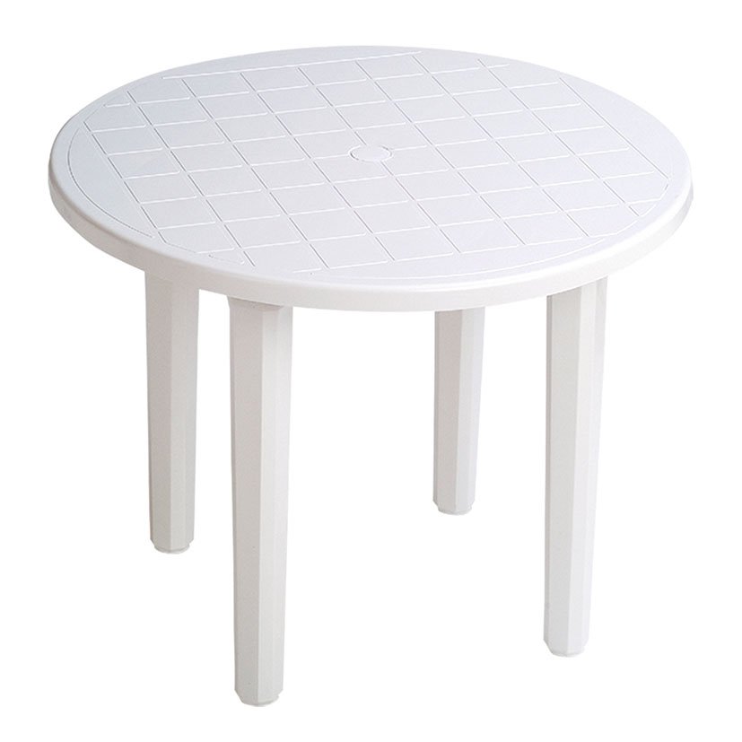 MESA Redonda Ø 90 CM Blanca mueble resina