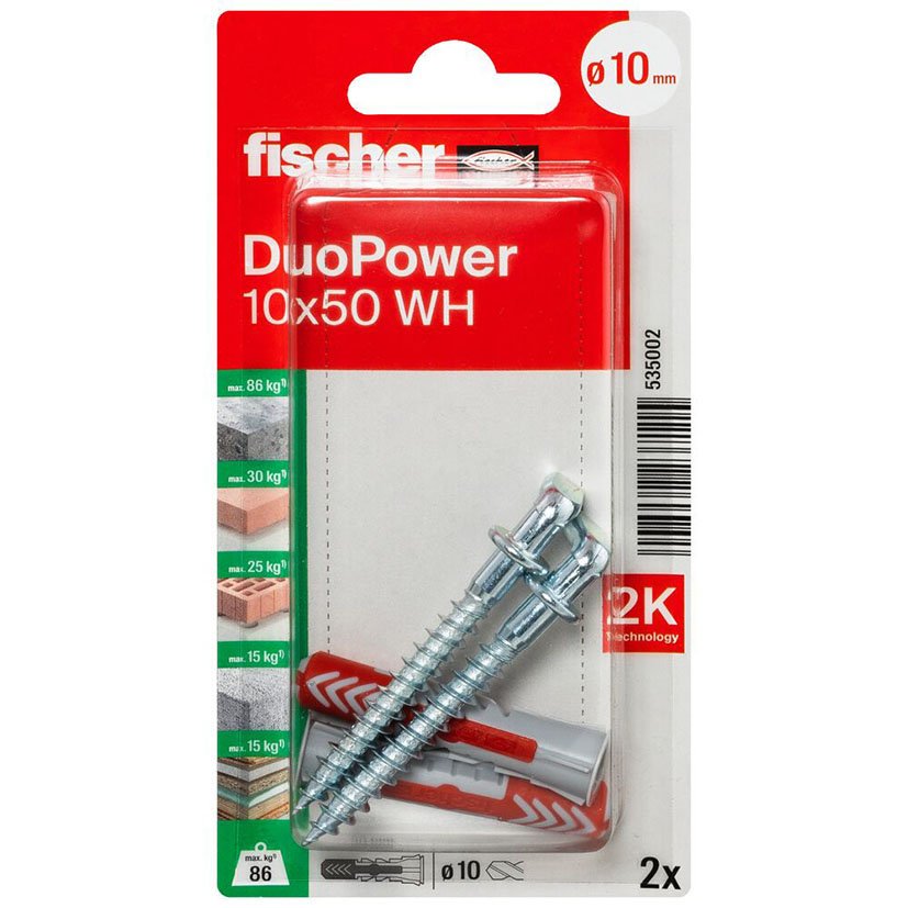 Blister Duopower 10X50 WH BL 2 UD Fischer anclaje