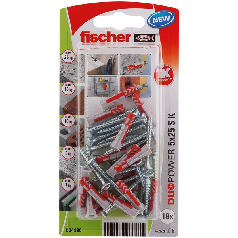 Blister Duopower 5X25 S BL 18 UD Fischer anclaje