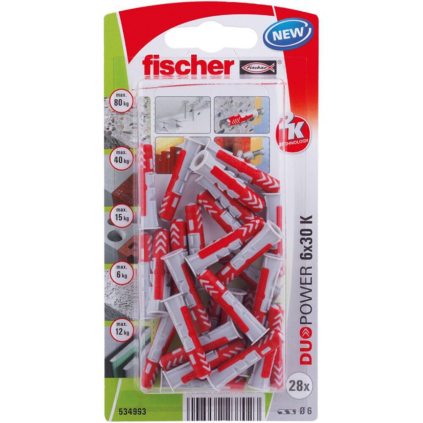 Blister Duopower 6X30 BL 28 UD Fischer anclaje