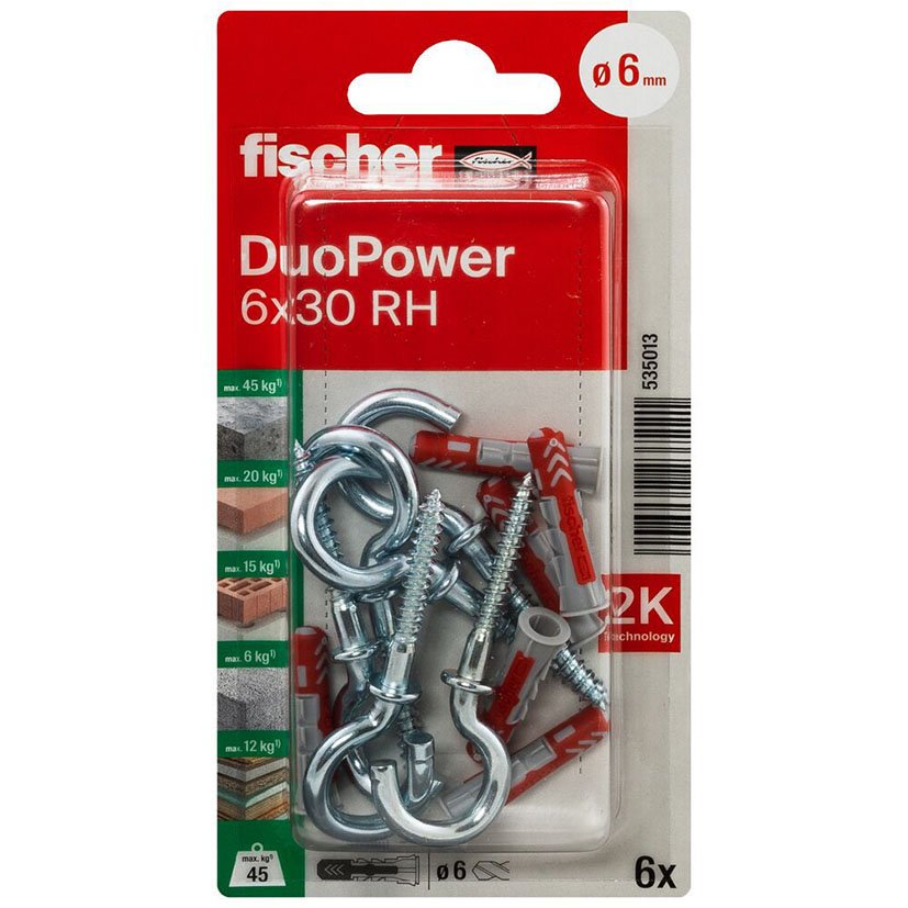 Blister Duopower 6X30 RH BL 4 UD Fischer anclaje