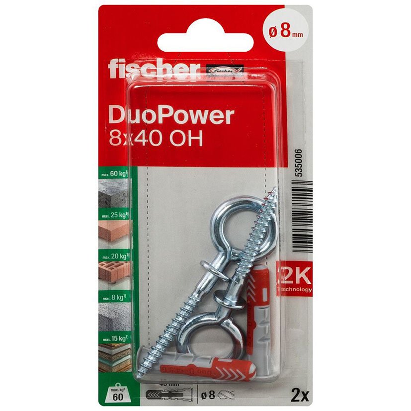 Blister Duopower 8X40 OH BL 2 UD Fischer anclaje