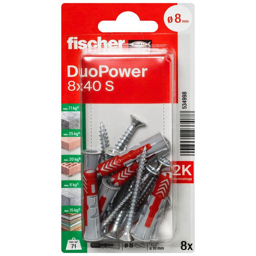 Blister Duopower 8X40 S BL 8 UD Fischer anclaje