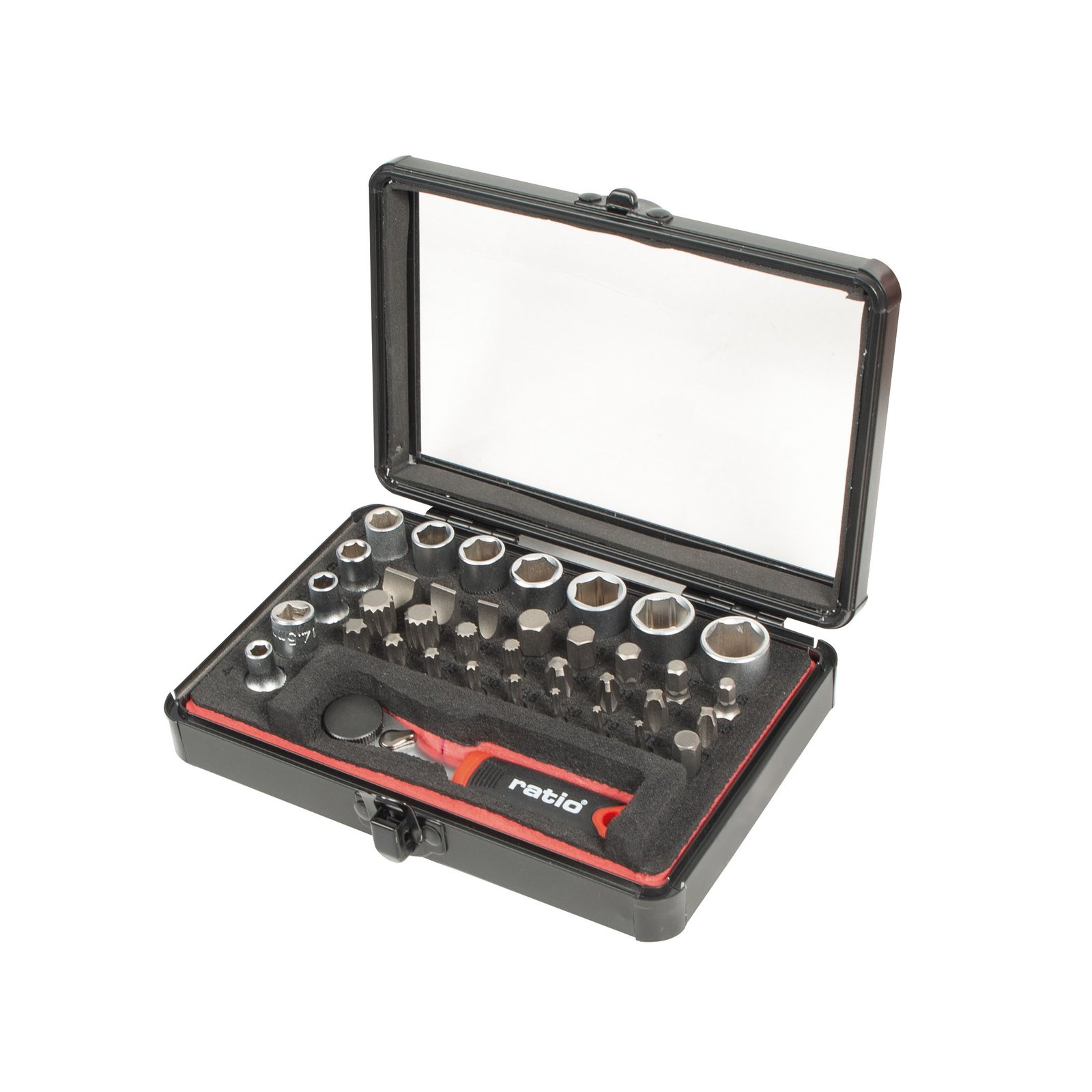 Estuche 38 Piezas Carraca-mini CR-V RATIO 13 Mm llav vaso