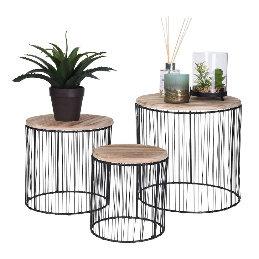 MESAS AUX 3 UNDS 29X 24X19 CM 29X24X19 CM 19X21 Cm auxiliar