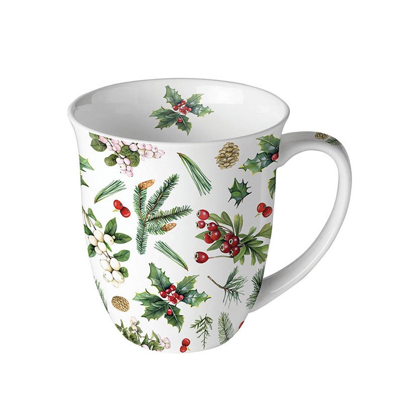 SERIE WINTER GREENERY.MUG PORCELANA 10CM
