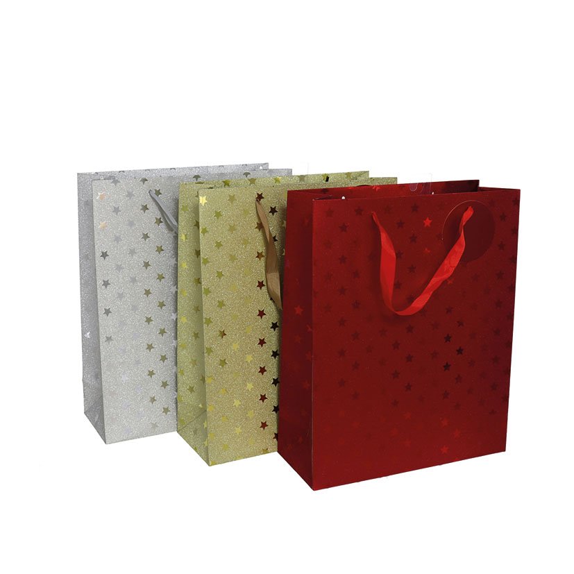 BOLSA Regalo 24X 18X8 CM 3 COL Surtidos 24X18X8 CM 24X18X8 Cm navideña