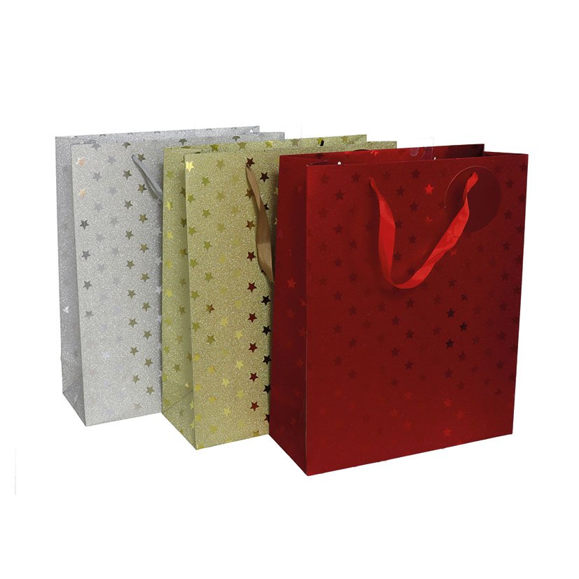 BOLSA Regalo 32X 26X10 CM 3 COL Surtidos 32X26X10 CM 32X26X10 Cm navideña