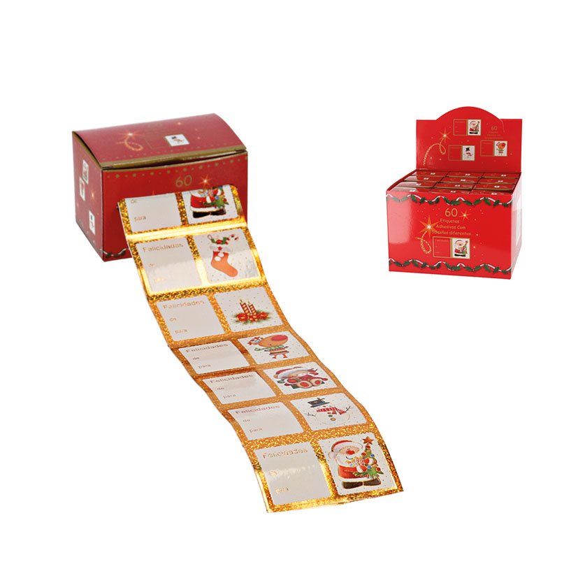 SET 60 Etiquetas Regalo Navidad Surtidas navideña