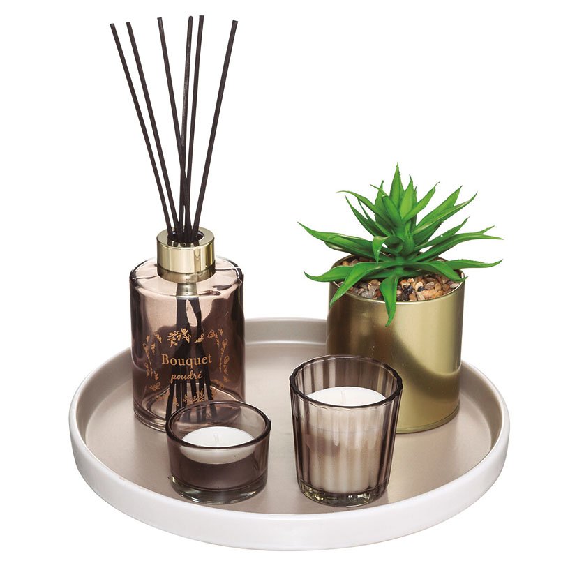 Juego Aromas CON Bandeja Regalo + Planta 5X10 5 Cm decorativo