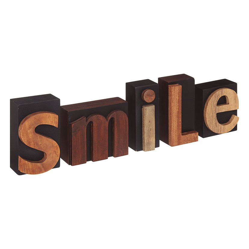 Decoracion SMILE 58X7 XH 19 CM 58X7X19 Cm decorativo