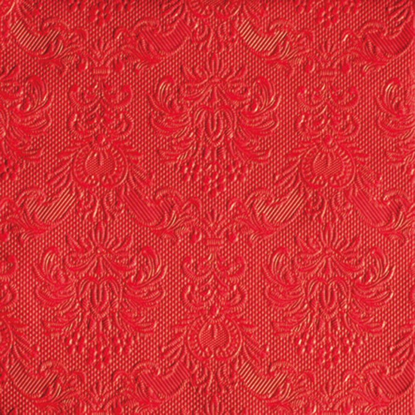 SERVILLETA 33X33CM. GRABADA LISA ROJA