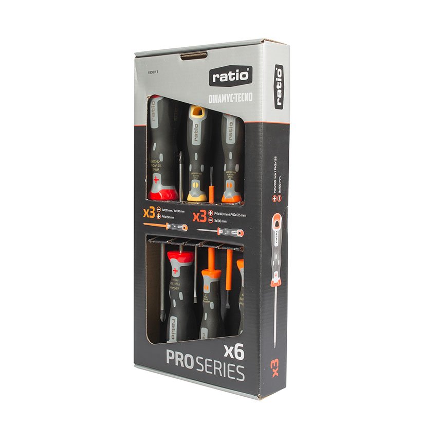 Destorn Juego 6 Pzas(vde+standar)ratio PRO RATIO Proseries 3X100 Mm 1X100 Mm destornillador