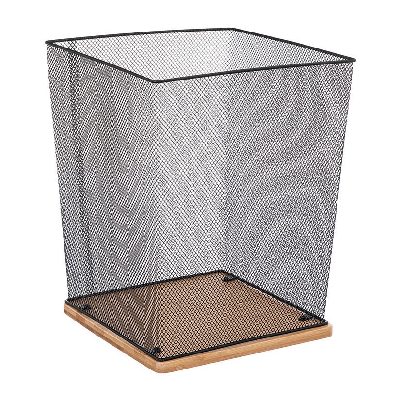 Papelera Oficina Metal/bambu HAVI 3X25 3X31 Cm material