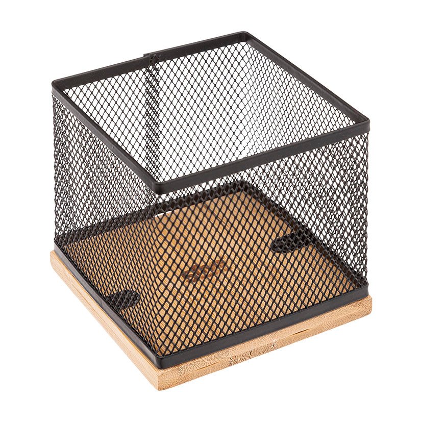 Portalapices Oficina Metal/bambu HAVI 10X10X10 Cm material
