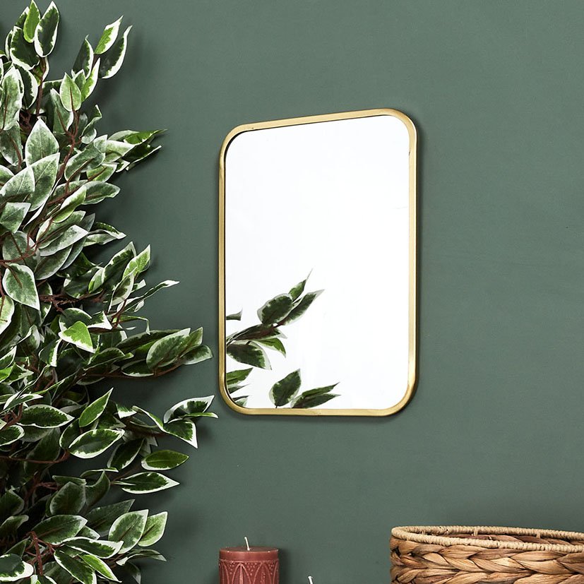 Espejo DECO Contorno DORE Cuadrado 34X25 Cm Dorado