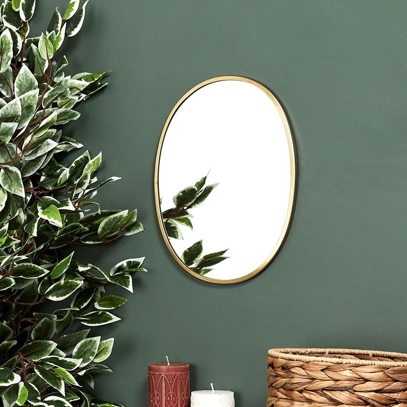 Espejo DECO Contorno DORE Ovalado 34X25 Cm Dorado