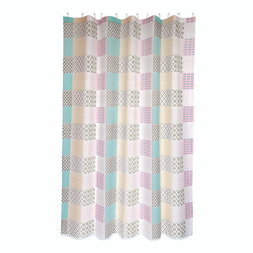 Cortina Baño Poliest 180X200 ROSA Habitex barra