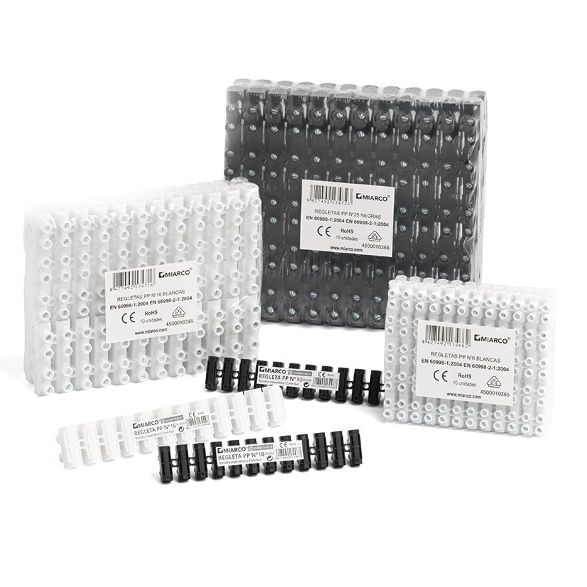 REGLETA CONEXION 10 MM NEGRA 12 ELEMENTO