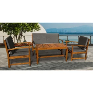 Conjunto Madera Vietnam 5 Piezas 110X61X56 Cm 75X75X86 Cm mueble