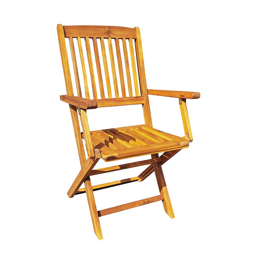 SILLA Madera Acacia C/brazos 2 UDS 52X57X90 Cm mueble