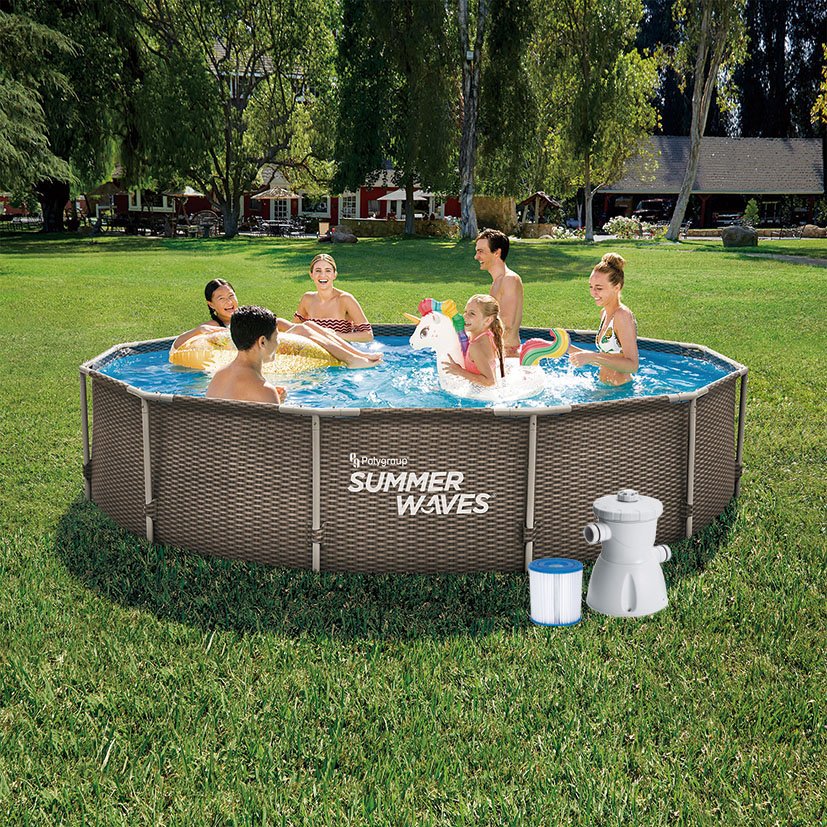 Piscina TUB Ø366X76 Cm+depur IMIT Rattan autoportant