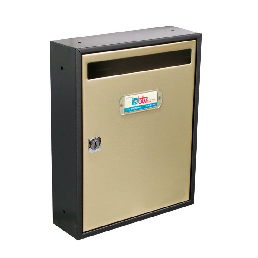 Buzón Metalico TEIDE Puerta ARENA PERLA Btv Negro buzon interior