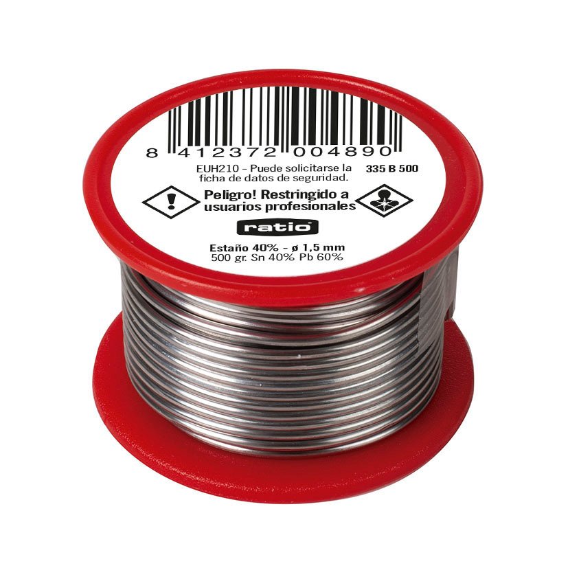Estaño 40% 1,5 MM 500 GR RATIO 1,5 MM 500GR consumibl soldadura