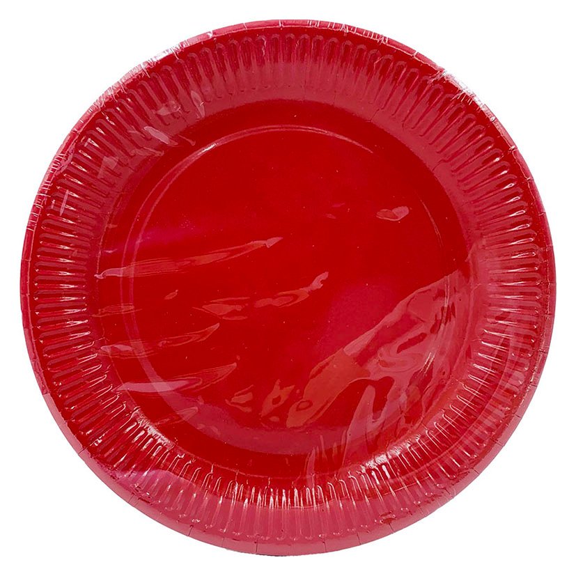 Display 12 PACKS 12 Platos 23 CM ROJO 23 CM vajilla