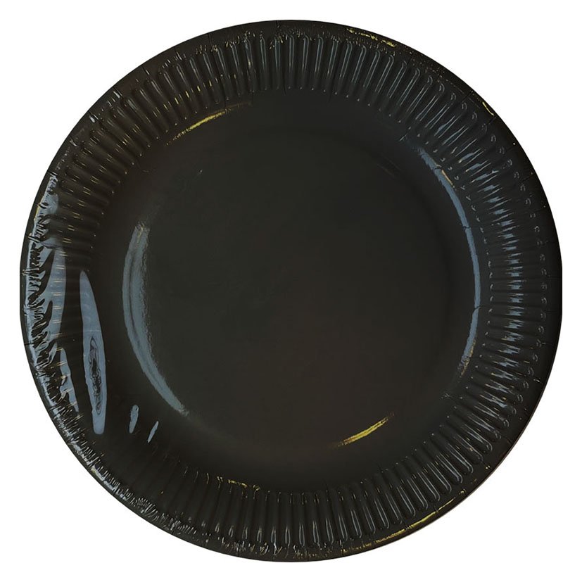 Display 12 PACKS 12 Platos 23 CM NEGRO 23 CM vajilla