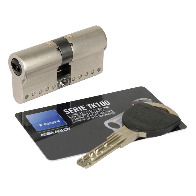 Cilindro Seguridad TK100 30X30 MM Níquel TESA Tesaassaabloy 30X30 MM 60 Mm Niquelado