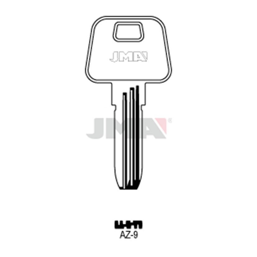 Llaves EN BRUTO Seguridad AZ-9 10 cilindro de cerradura
