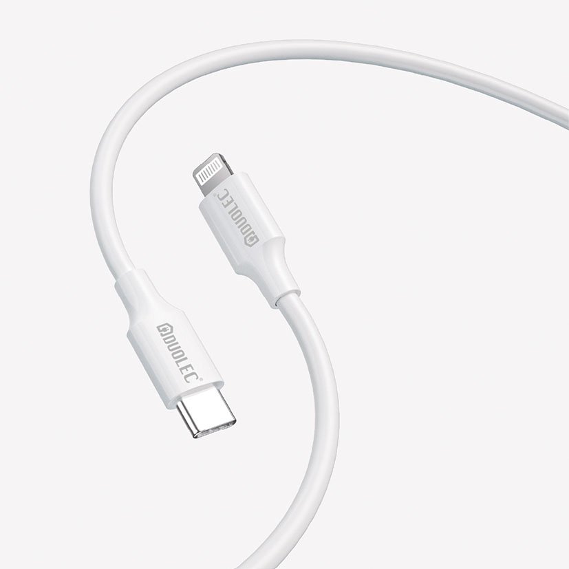 CABLE C-lightning 30 W 6A 1M Blanco Duolec 30 W multimedia