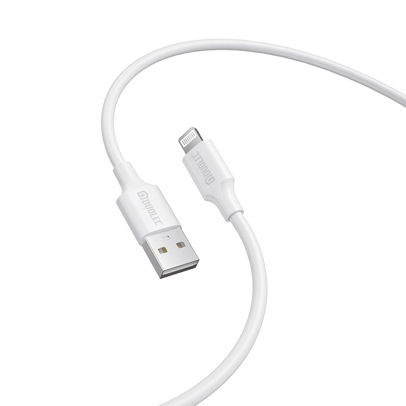 CABLE Lightning-usb 3A 1M Blanco Duolec multimedia