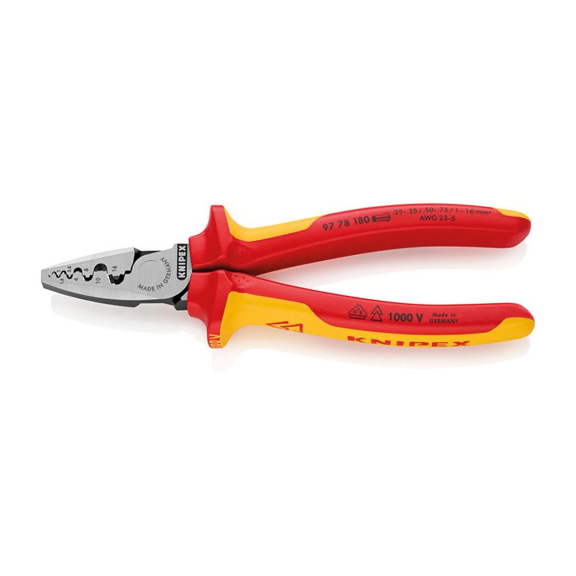 Alicate Crimpad Mandril P Huecas VDE Knipex 180 Mm alicat tenaza