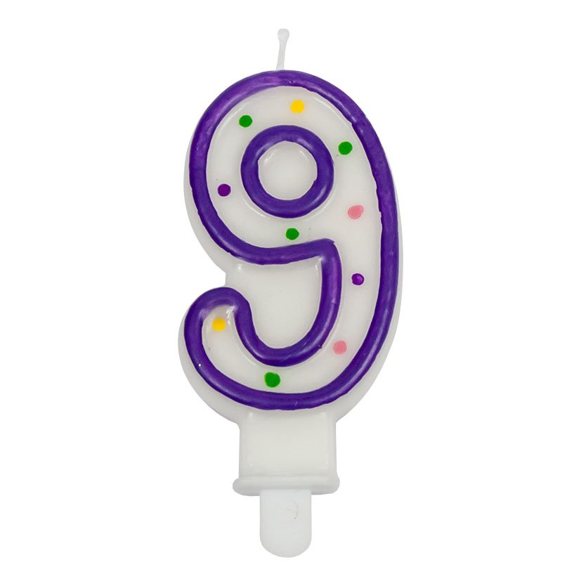 VELA Cumpleaños N 9 CAJA 6 Unid decorativo