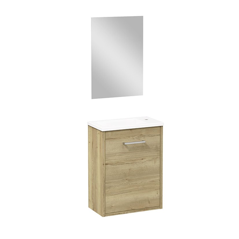 Conjunto LAVAM Artysan SLIM ROBLE CLARO Alday 40X22 Cm 41X23 Cm baño