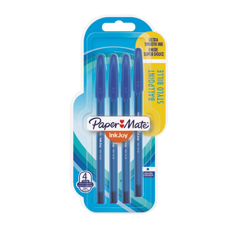 Boligrafo PAPER MATE Inkjoy Azules 4 UDS Papermate material oficina