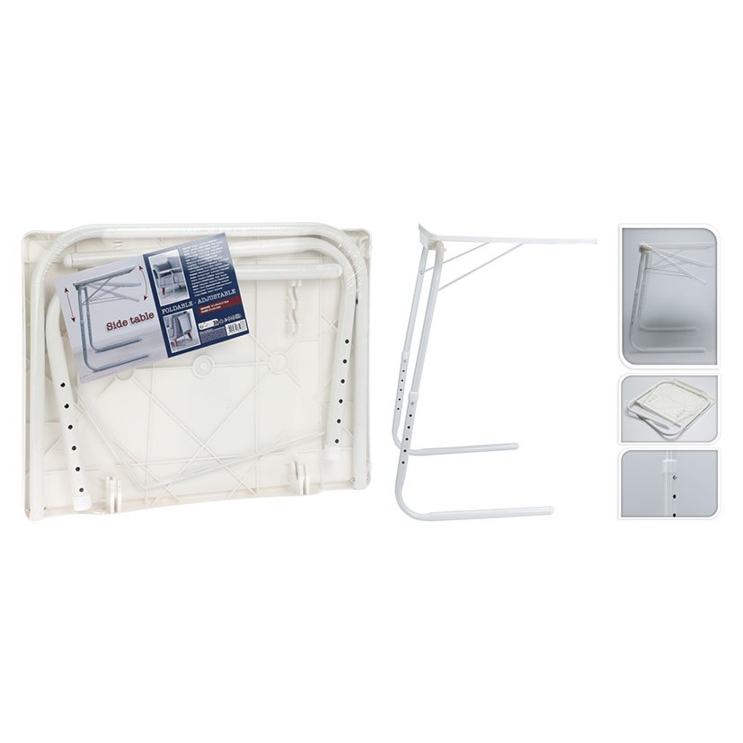 MESA Auxiliar Plegable, COLOR Blanco 51X39X57 72 Cm