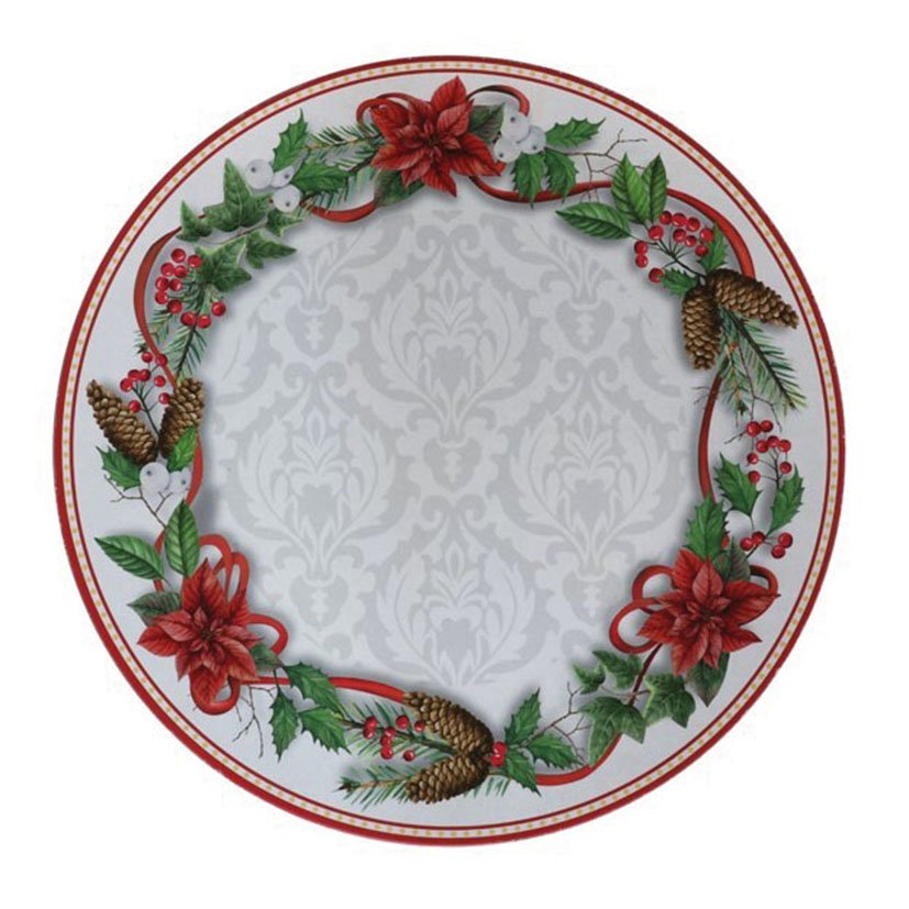 BAJO PLATO 33 CM Decorado Muerdago servicio mesa